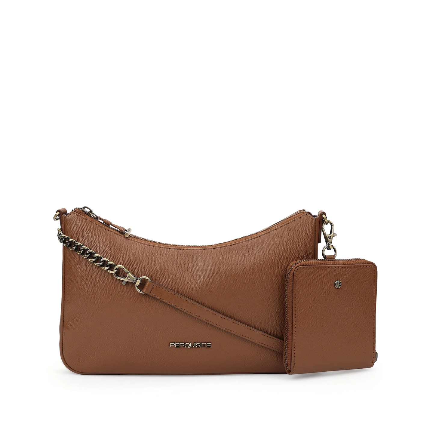 Perquisite Stephanie Dark Tan Shoulder Bag