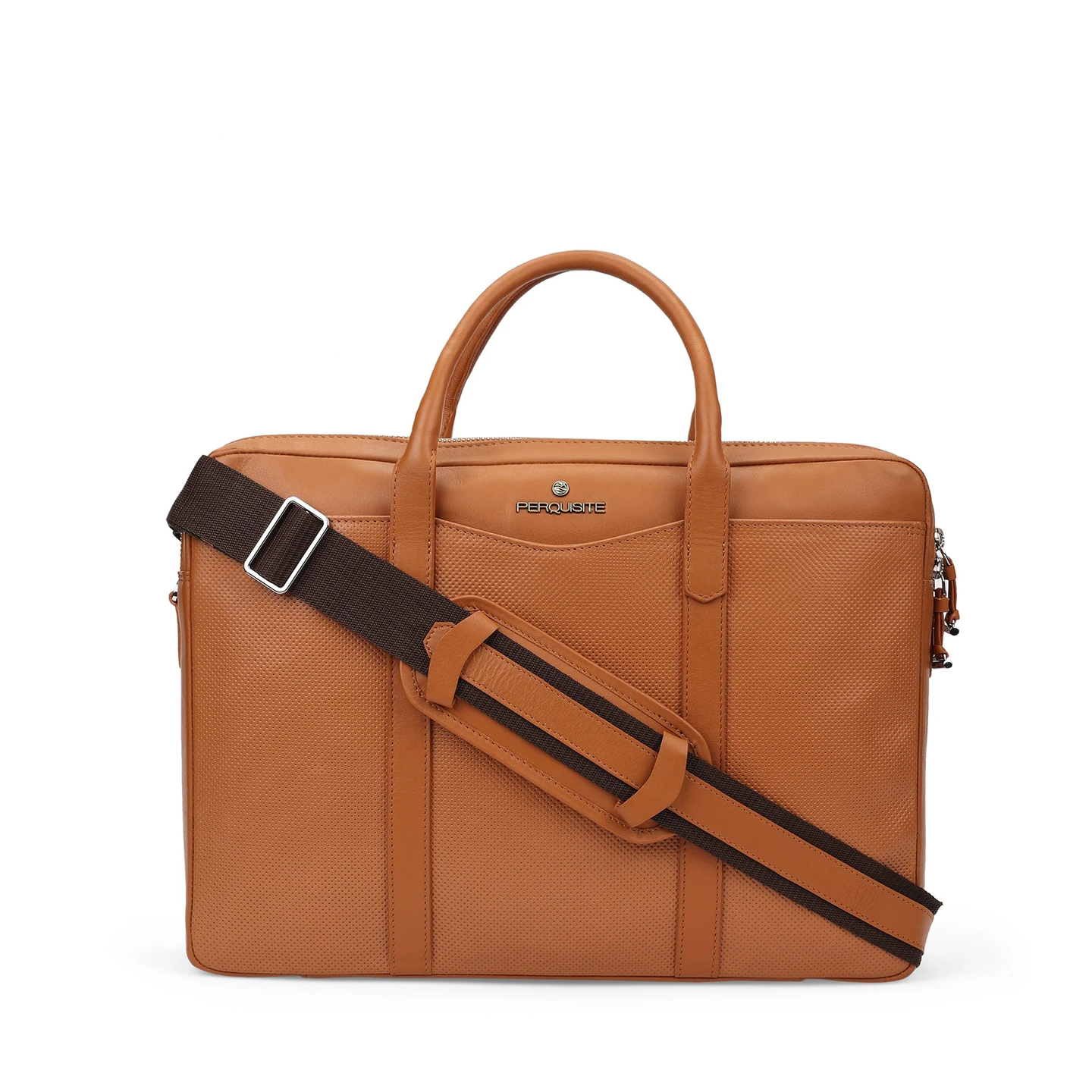 Perquisite Steve Hermes Tan Laptop Briefcase