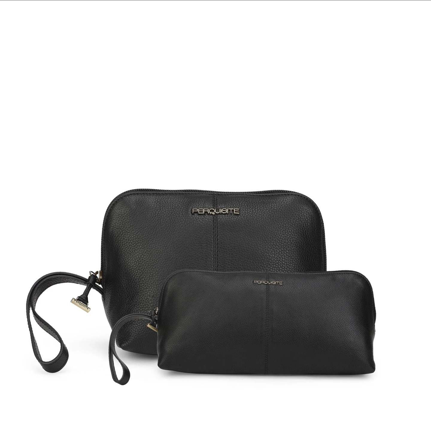 Perquisite Timeless Traveler Black Cosmetic Bag (Set of 2)