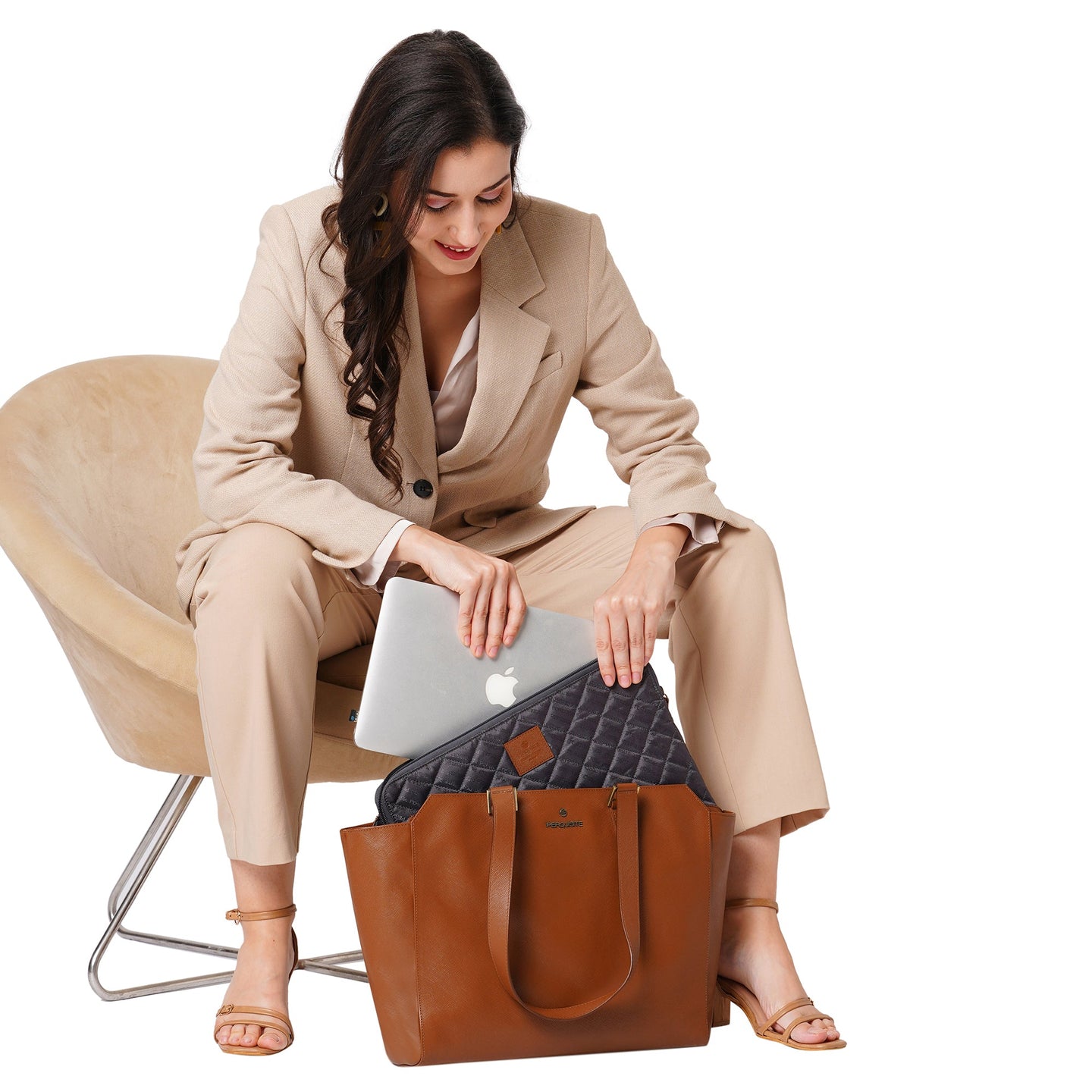 Perquisite The Sheryl Dark Tan Tote Bag